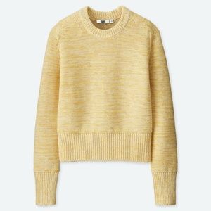 UNIQLO U Color Mixed Oversized Pullover Sweater in Cream Yellow